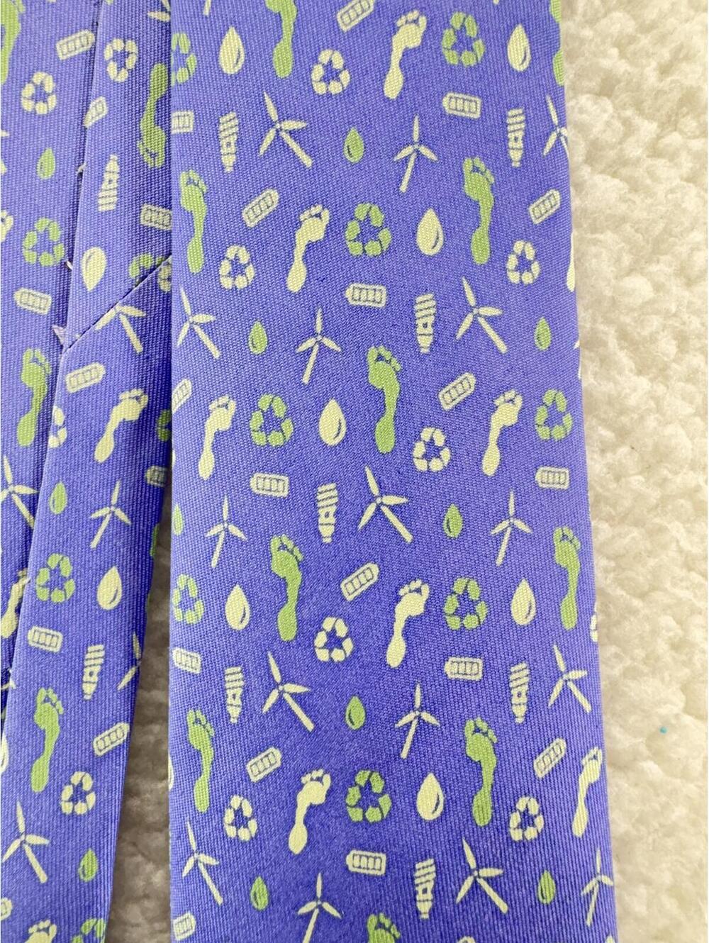 VINEYARD VINES 100% SILK Neck Tie Eco Friendly Recycle Earth AOP MADE IN USA